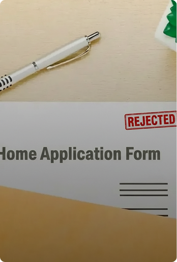 REJECTED FOR A HOME OR AUTO LOAN.